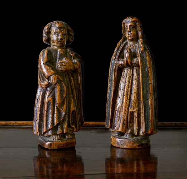 Pair Carved Figures