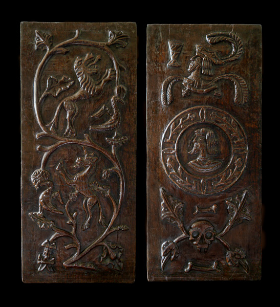 Pair of carved panels