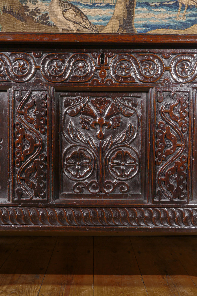 An Impressive Charles I Oak Chest | Early Oak at Harringworth Manor