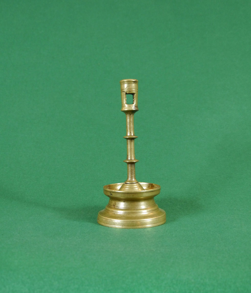 An Early 16th Century Two Knop Flemish Brass Candlestick